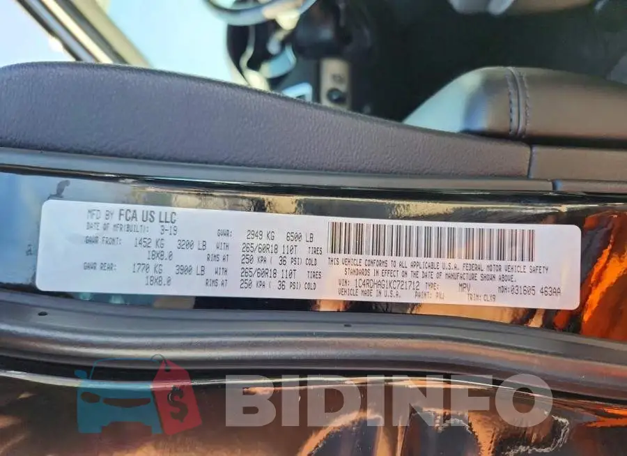 1C4RDHAG1KC721712 Photo# 12