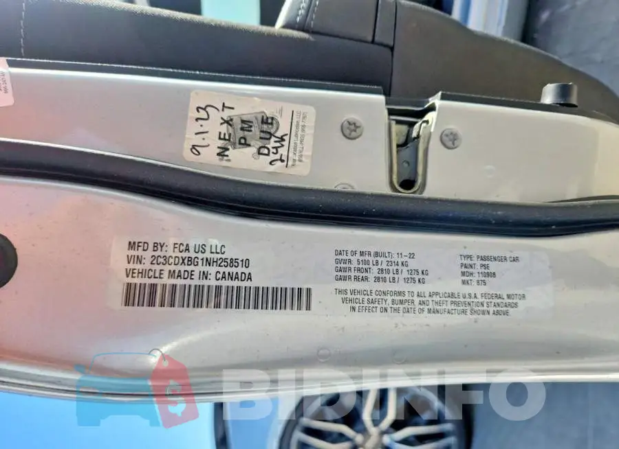 2C3CDXBG1NH258510 Photo# 12