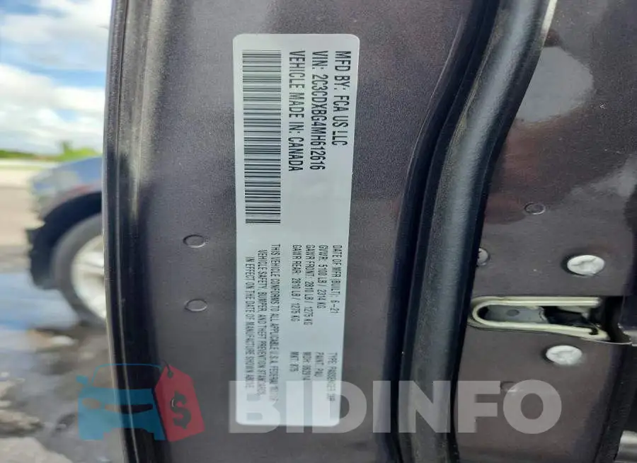 2C3CDXBG4MH612616 Photo# 13