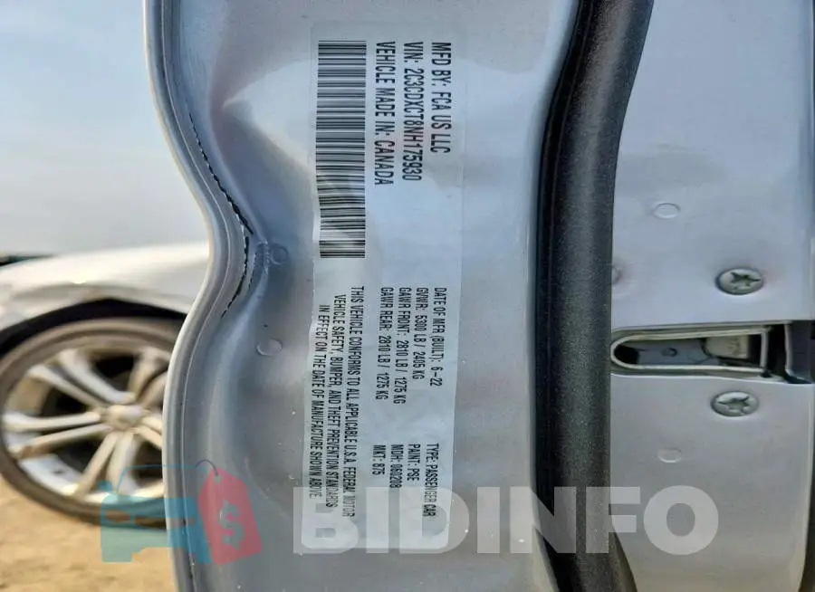 2C3CDXCT8NH175930 Photo# 12