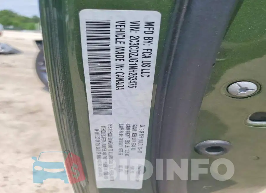 2C3CDZJG1NH263476 Photo# 13