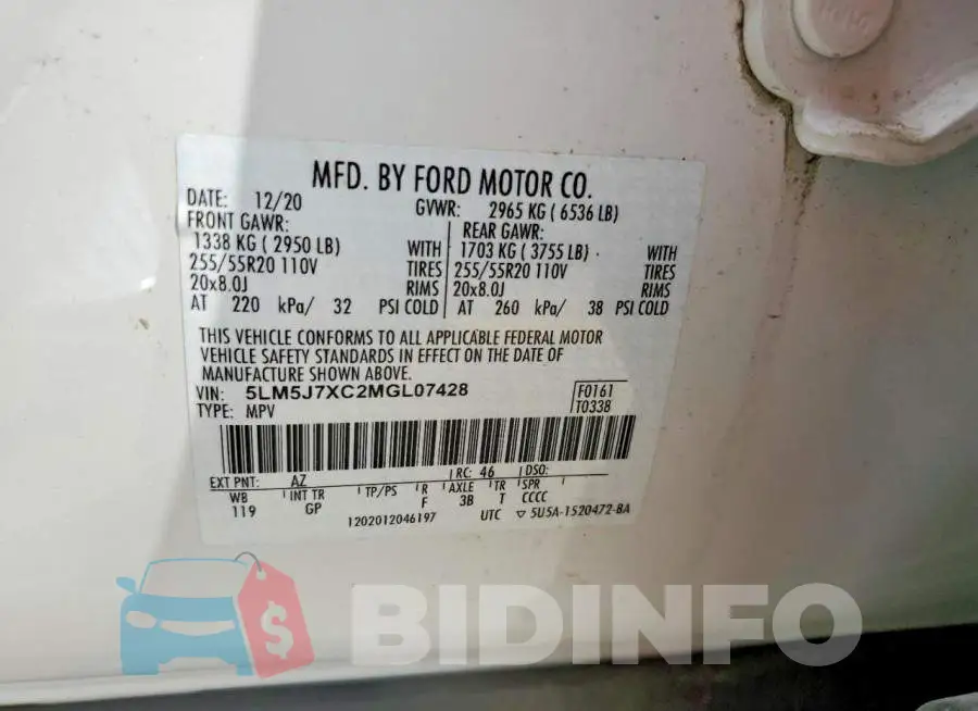 5LM5J7XC2MGL07428 Photo# 13