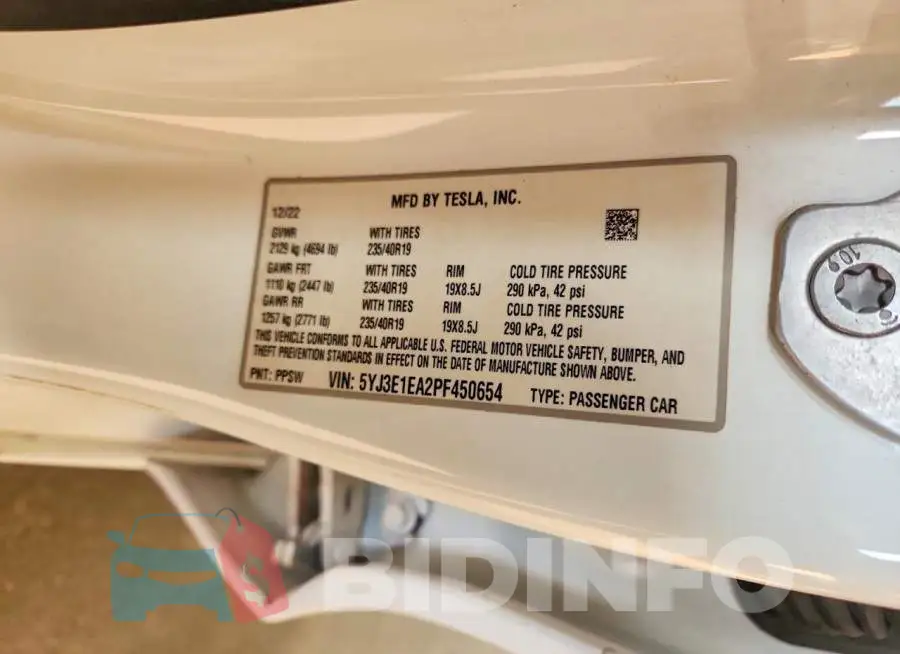 5YJ3E1EA2PF450654 Photo# 13
