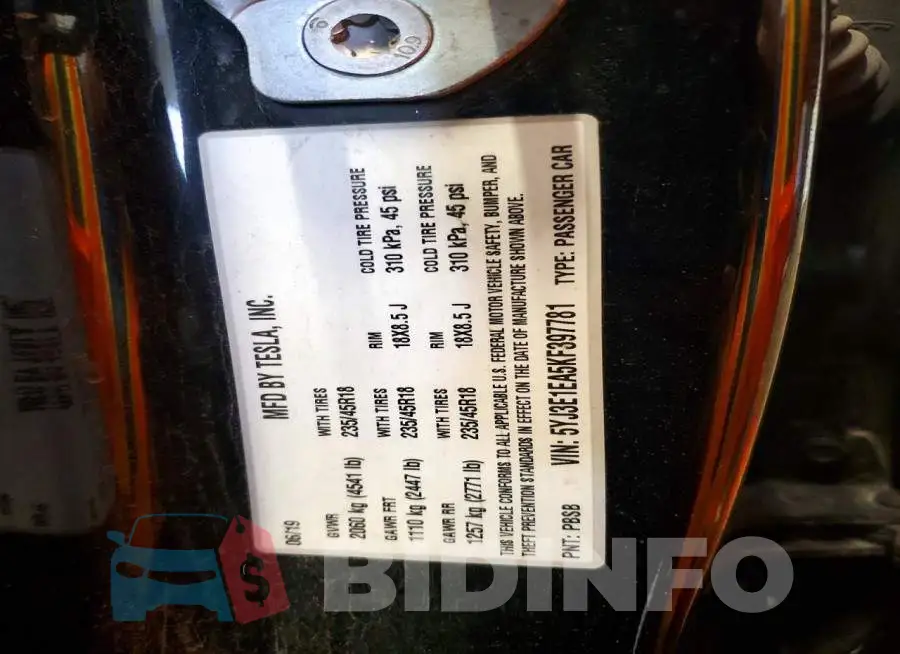 5YJ3E1EA5KF397781 Photo# 12