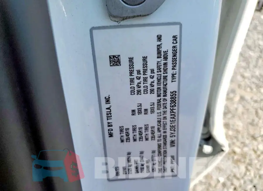 5YJ3E1EAXPF638855 Photo# 13