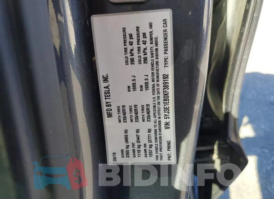 5YJ3E1EB0KF389192 Photo# 12