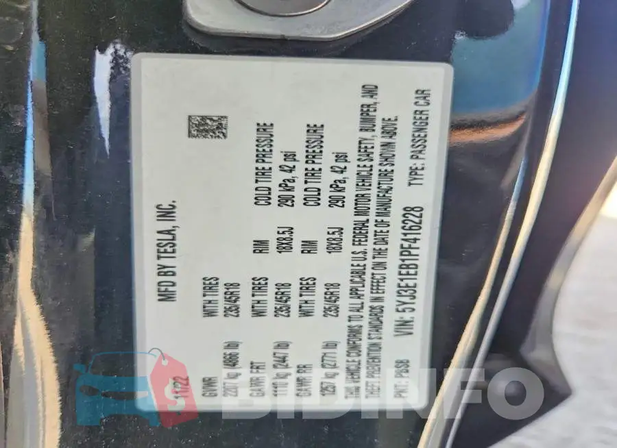 5YJ3E1EB1PF416228 Photo# 13
