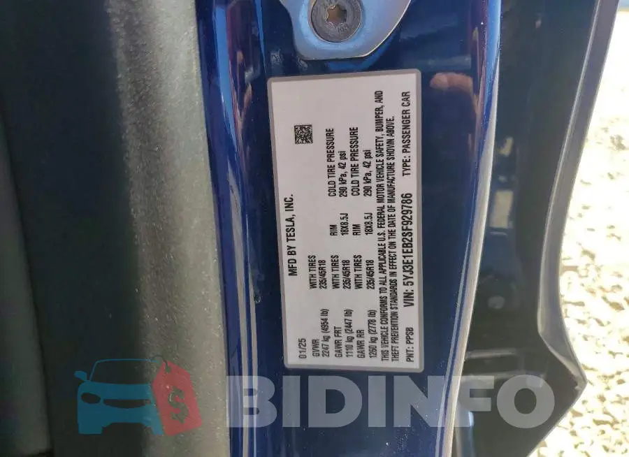 5YJ3E1EB2SF929786 Photo# 13