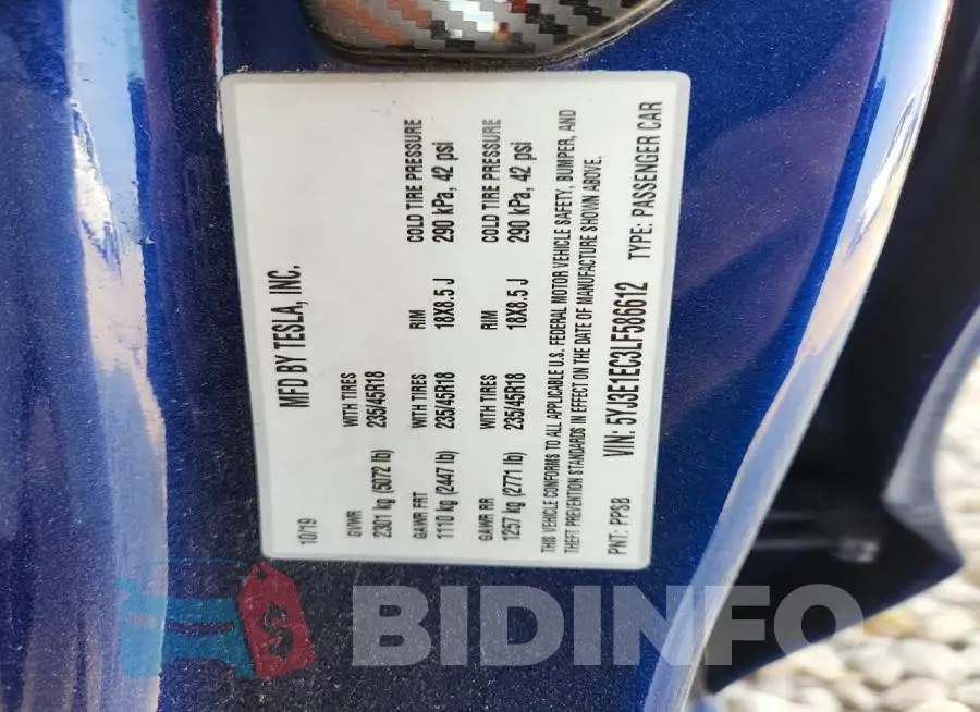 5YJ3E1EC3LF586612 Photo# 12