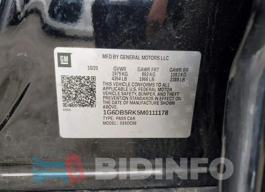 1G6DB5RK5M0111178 Photo# 12
