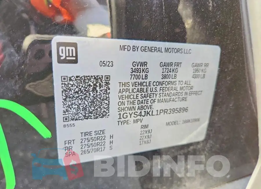 1GYS4JKL1PR395896 Photo# 13