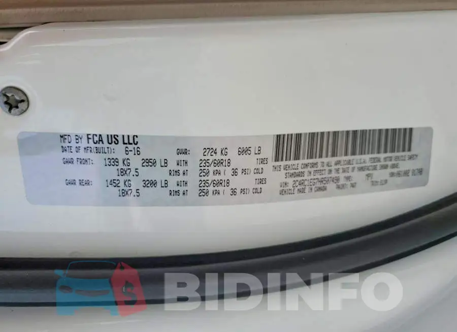 2C4RC1EG7HR507490 Photo# 13