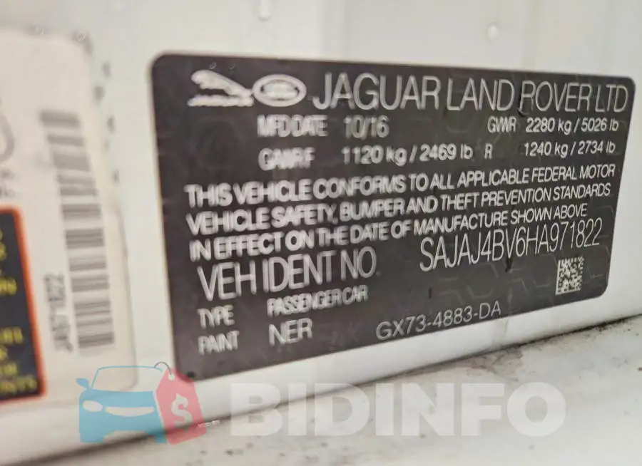 SAJAJ4BV6HA971822 Photo# 12