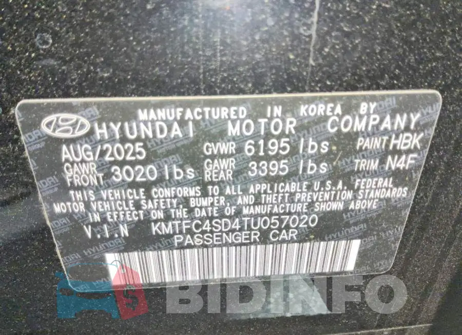 KMTFC4SD4TU057020 Photo# 13