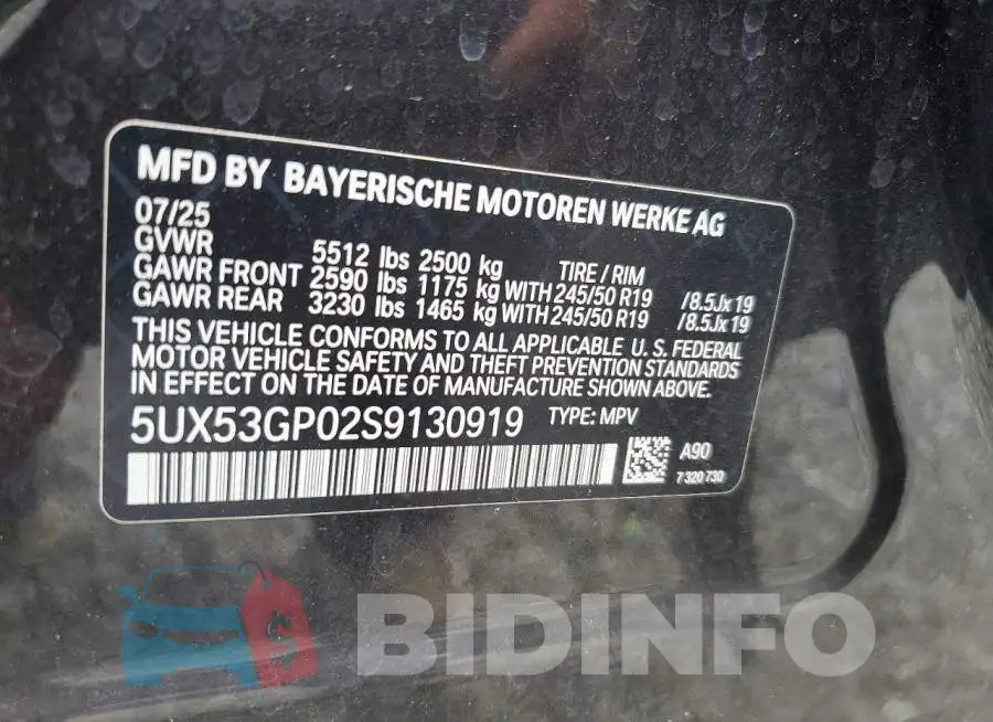 5UX53GP02S9130919 Photo# 13