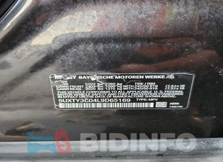 5UXTY3C04L9D65169 Photo# 13