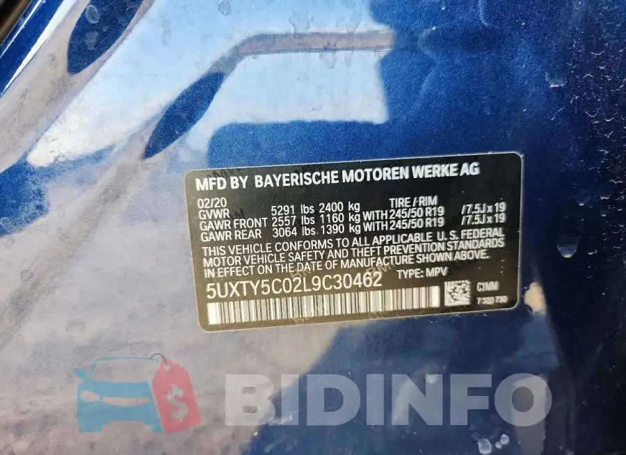 5UXTY5C02L9C30462 Photo# 13