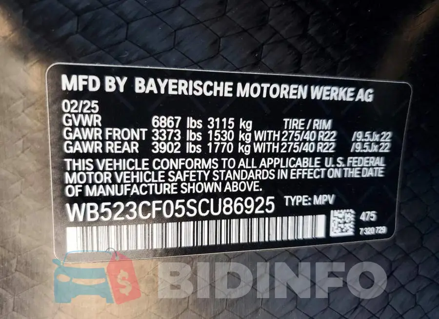 WB523CF05SCU86925 Photo# 13
