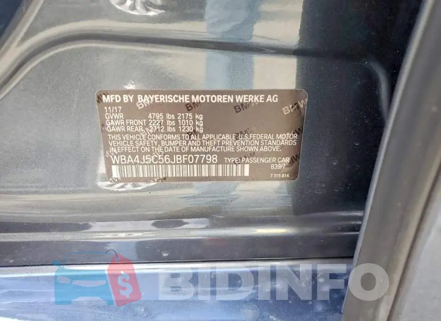 WBA4J5C56JBF07798 Photo# 12