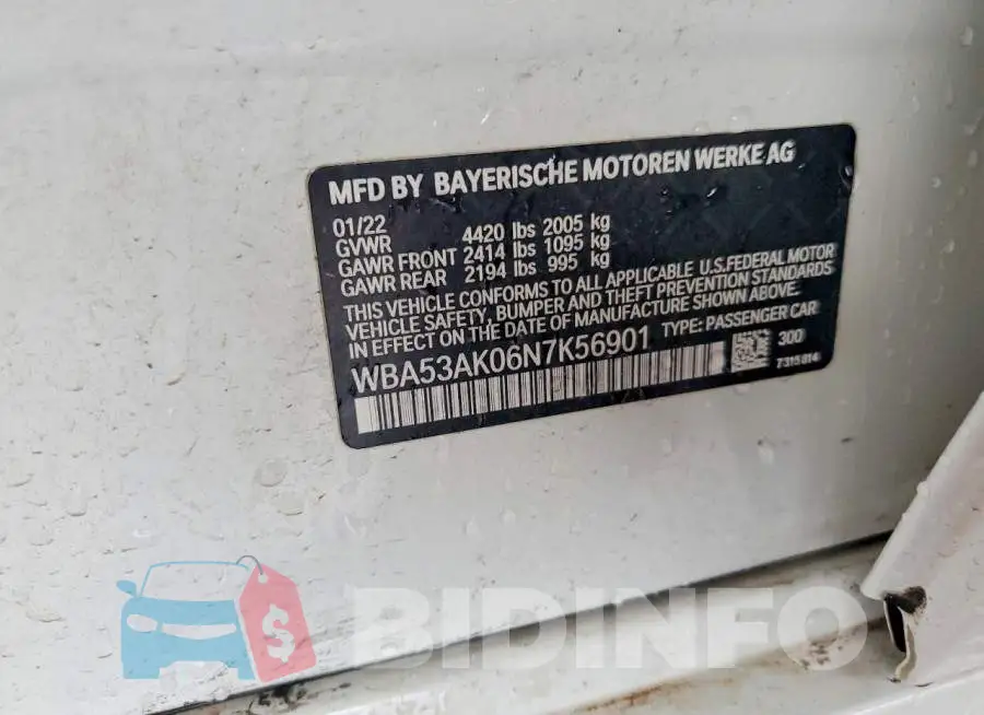 WBA53AK06N7K56901 Photo# 12