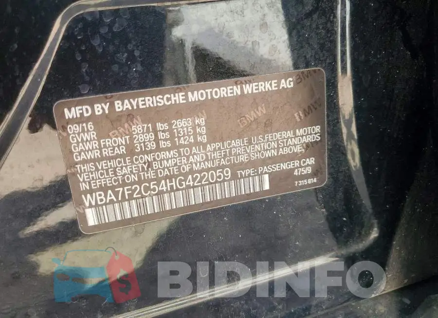 WBA7F2C54HG422059 Photo# 12