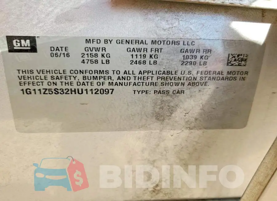 1G11Z5S32HU112097 Photo# 12
