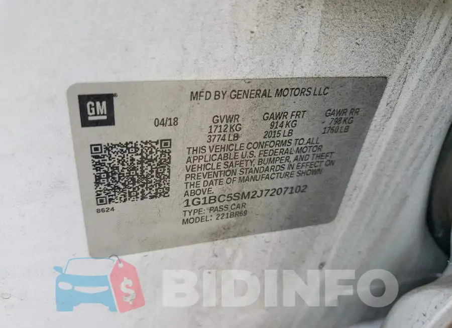1G1BC5SM2J7207102 Photo# 13