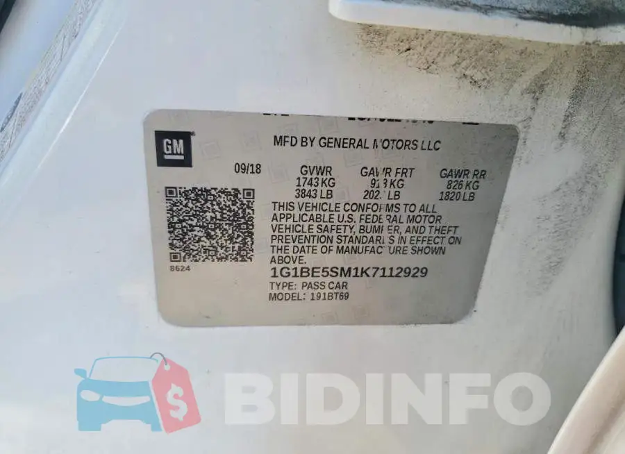 1G1BE5SM1K7112929 Photo# 13