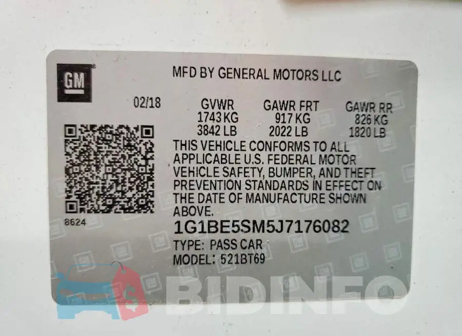 1G1BE5SM5J7176082 Photo# 12