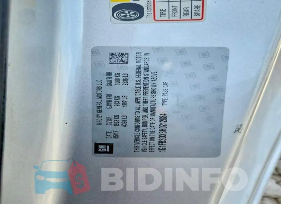 1G1FB3DX3H0212084 Photo# 12