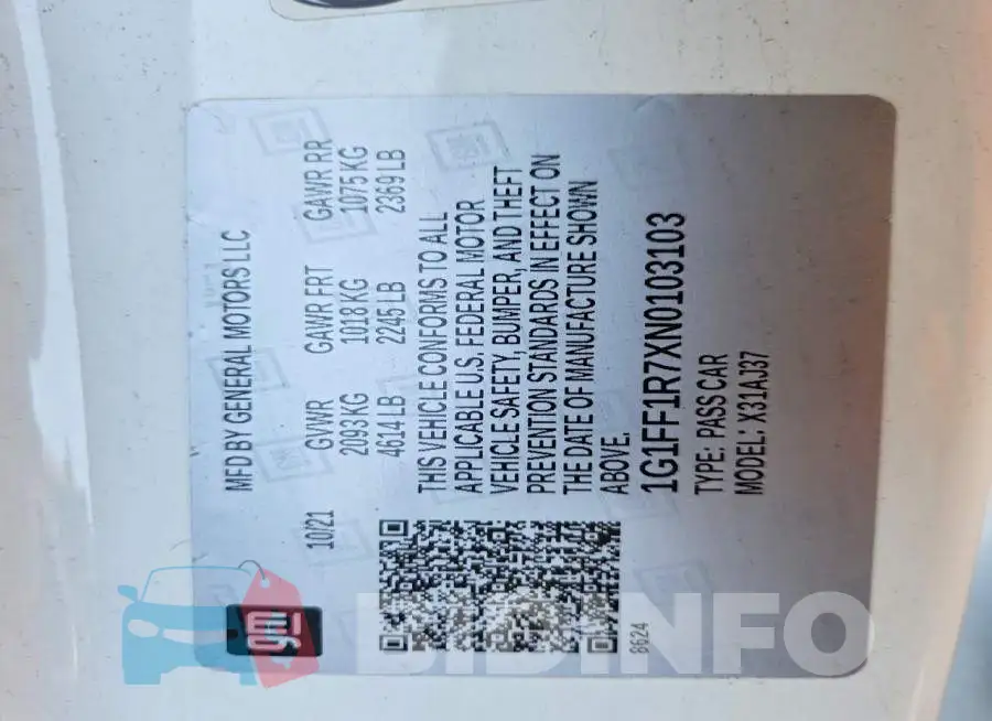 1G1FF1R7XN0103103 Photo# 13