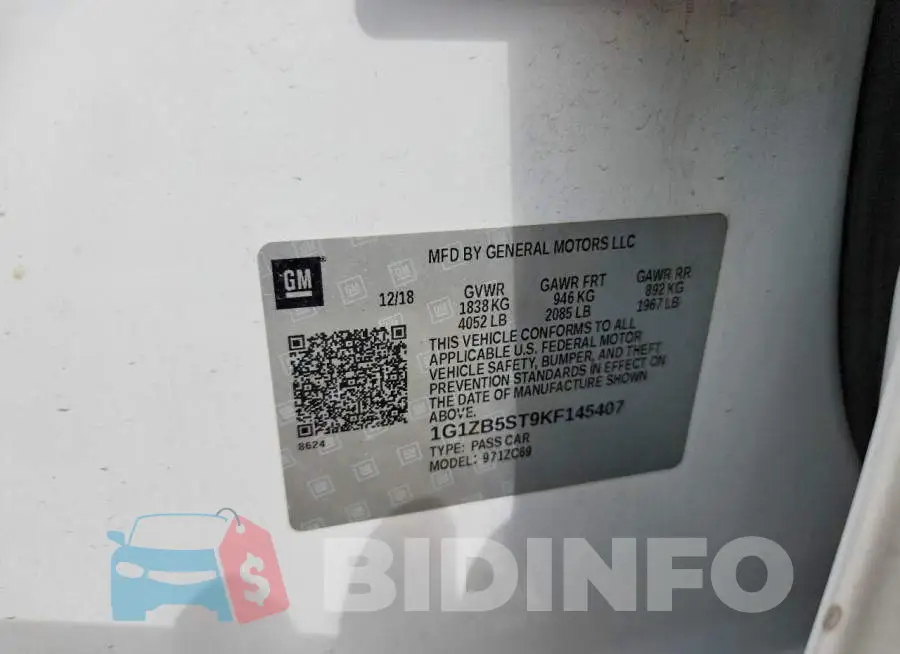 1G1ZB5ST9KF145407 Photo# 12
