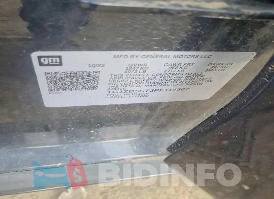 1G1ZD5ST2PF114307 Photo# 12