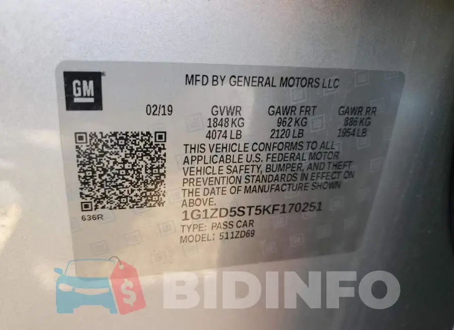 1G1ZD5ST5KF170251 Photo# 12