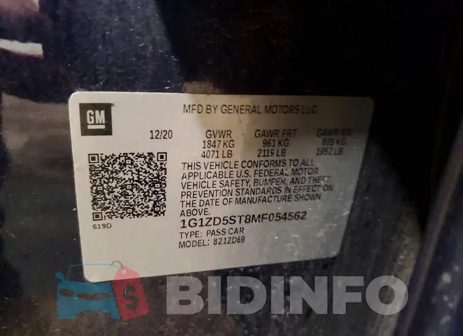 1G1ZD5ST8MF054562 Photo# 13