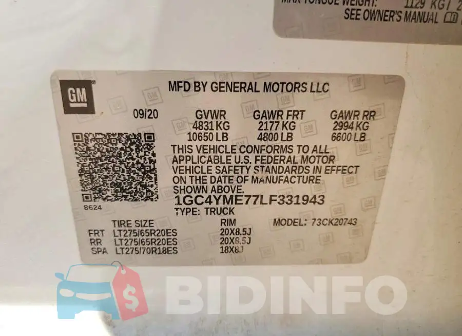 1GC4YME77LF331943 Photo# 13