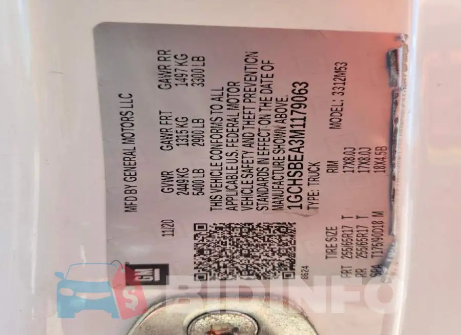 1GCHSBEA3M1179063 Photo# 12