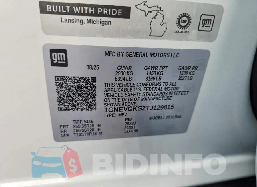 1GNEVGKS2TJ129815 Photo# 13