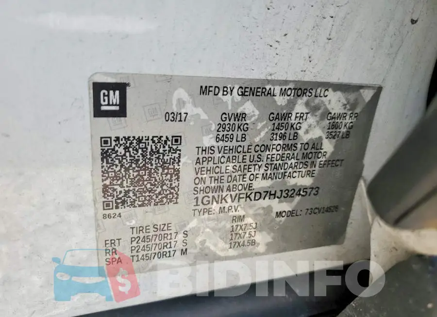 1GNKVFKD7HJ324573 Photo# 13