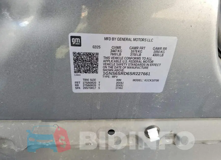 1GNS6SRD6SR227661 Photo# 14