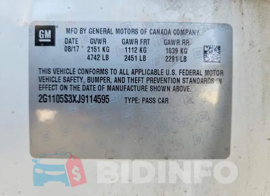 2G1105S3XJ9114595 Photo# 12