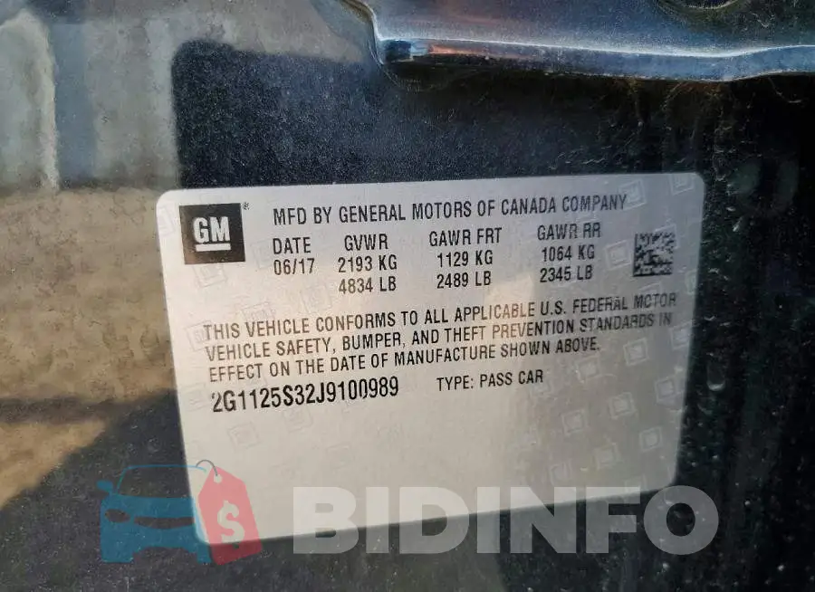 2G1125S32J9100989 Photo# 13