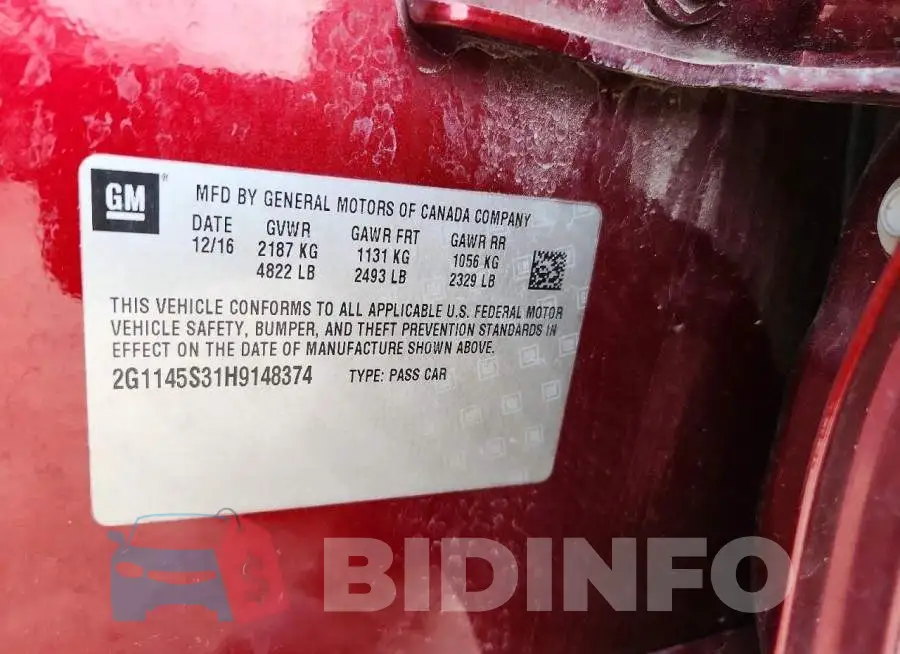 2G1145S31H9148374 Photo# 12