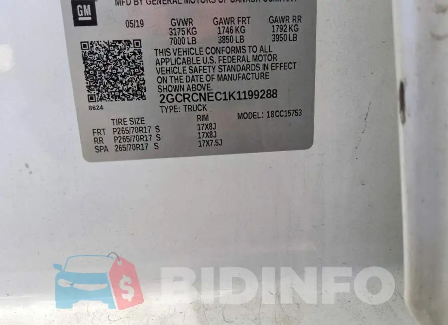 2GCRCNEC1K1199288 Photo# 12