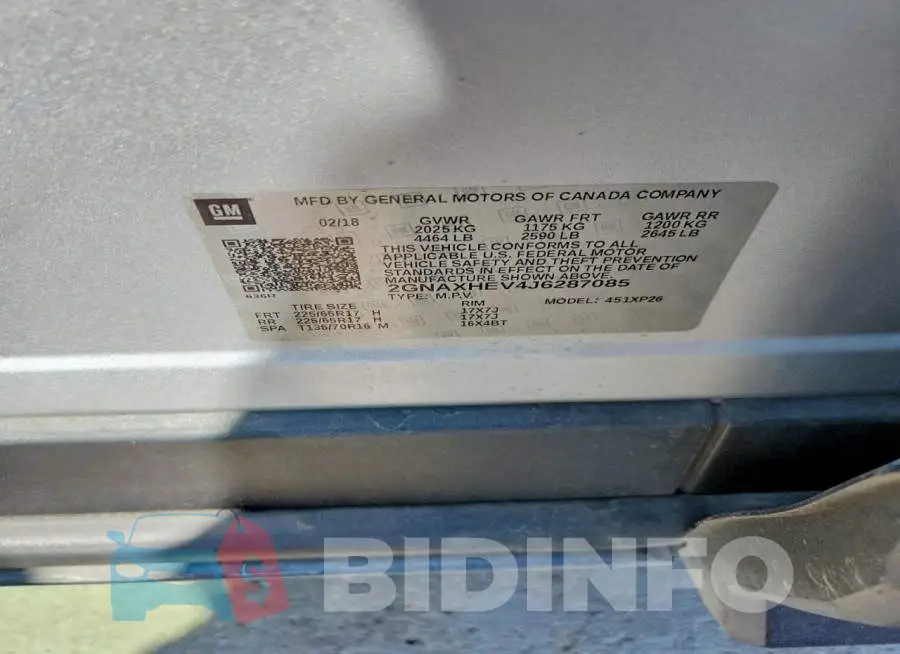 2GNAXHEV4J6287085 Photo# 13