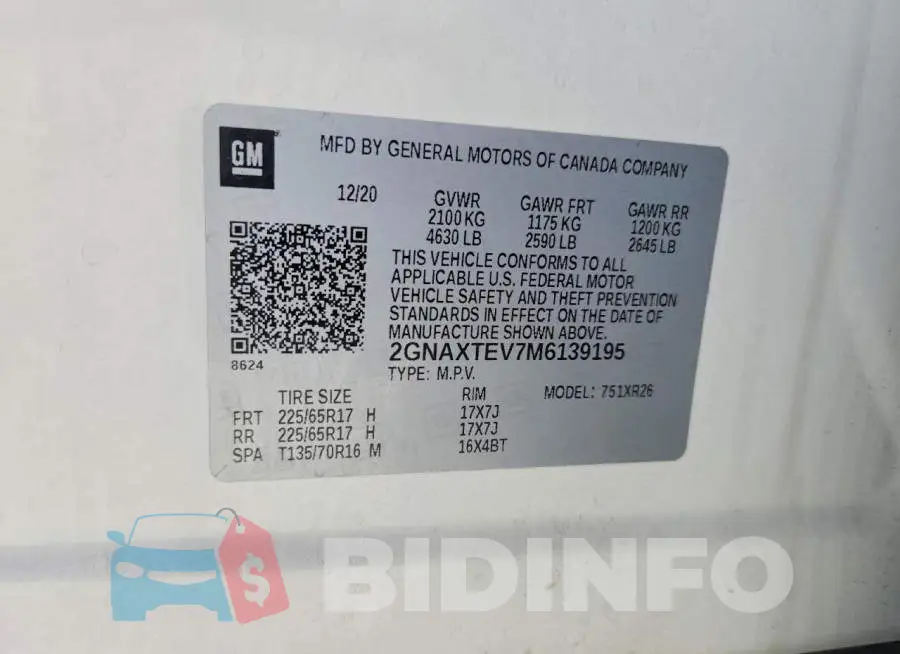 2GNAXTEV7M6139195 Photo# 12