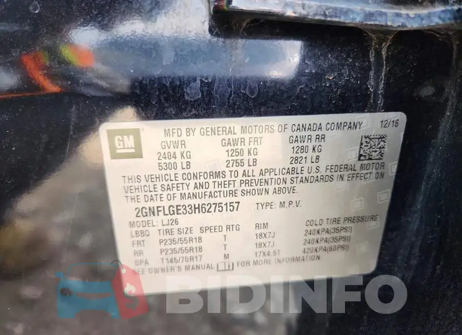 2GNFLGE33H6275157 Photo# 13