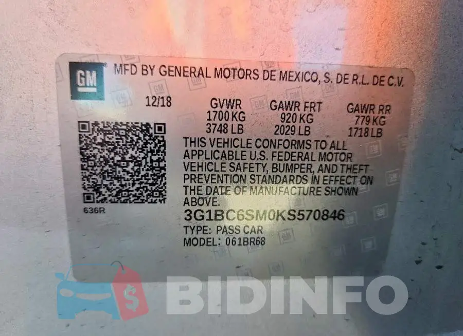 3G1BC6SM0KS570846 Photo# 12