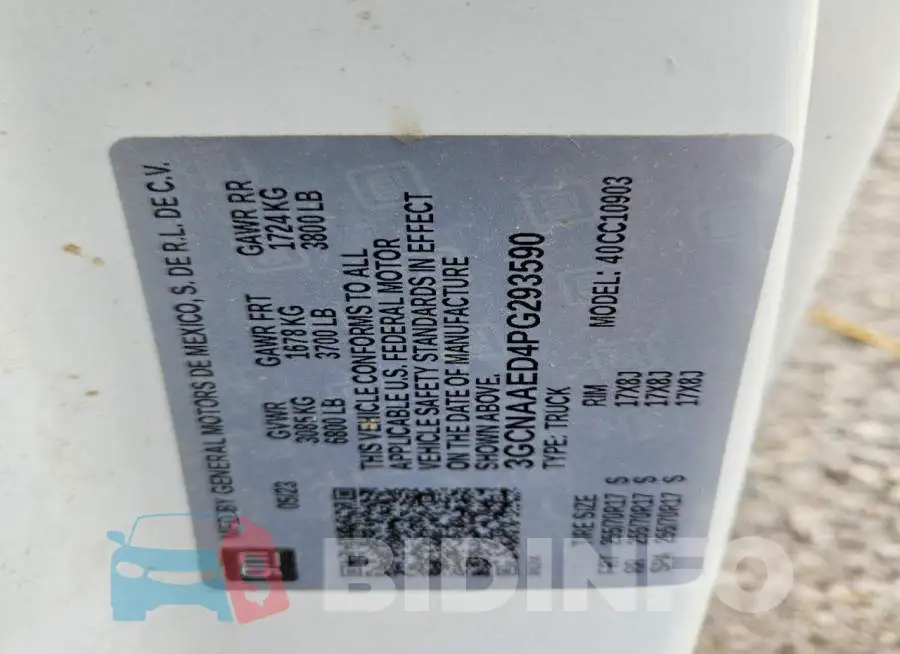 3GCNAAED4PG293590 Photo# 12