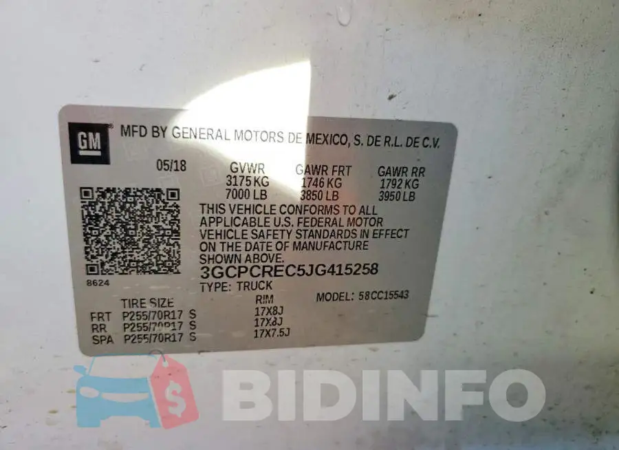 3GCPCREC5JG415258 Photo# 12